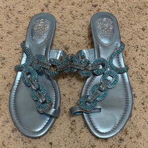 Vince Camuto Blue Embellished Sandals